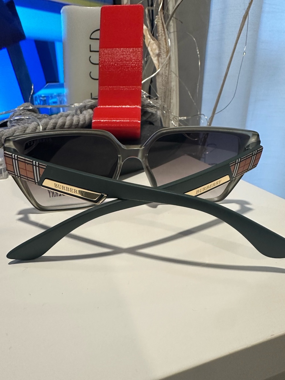 Dark green sunglasses with plaid! NEW!
